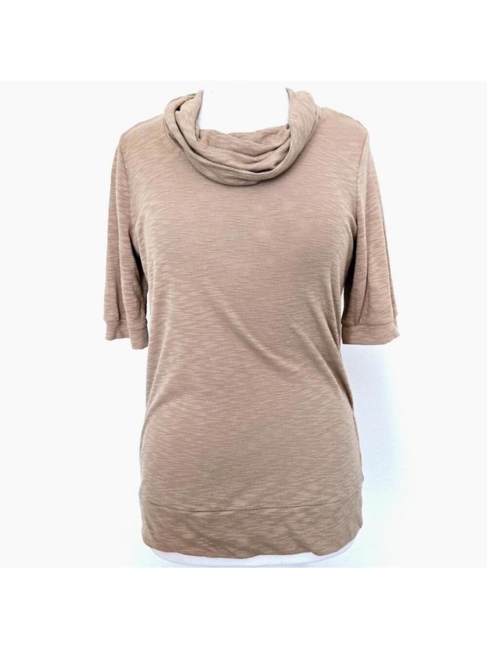 Cato Cream Beige Cowlneck Blouse Size Medium